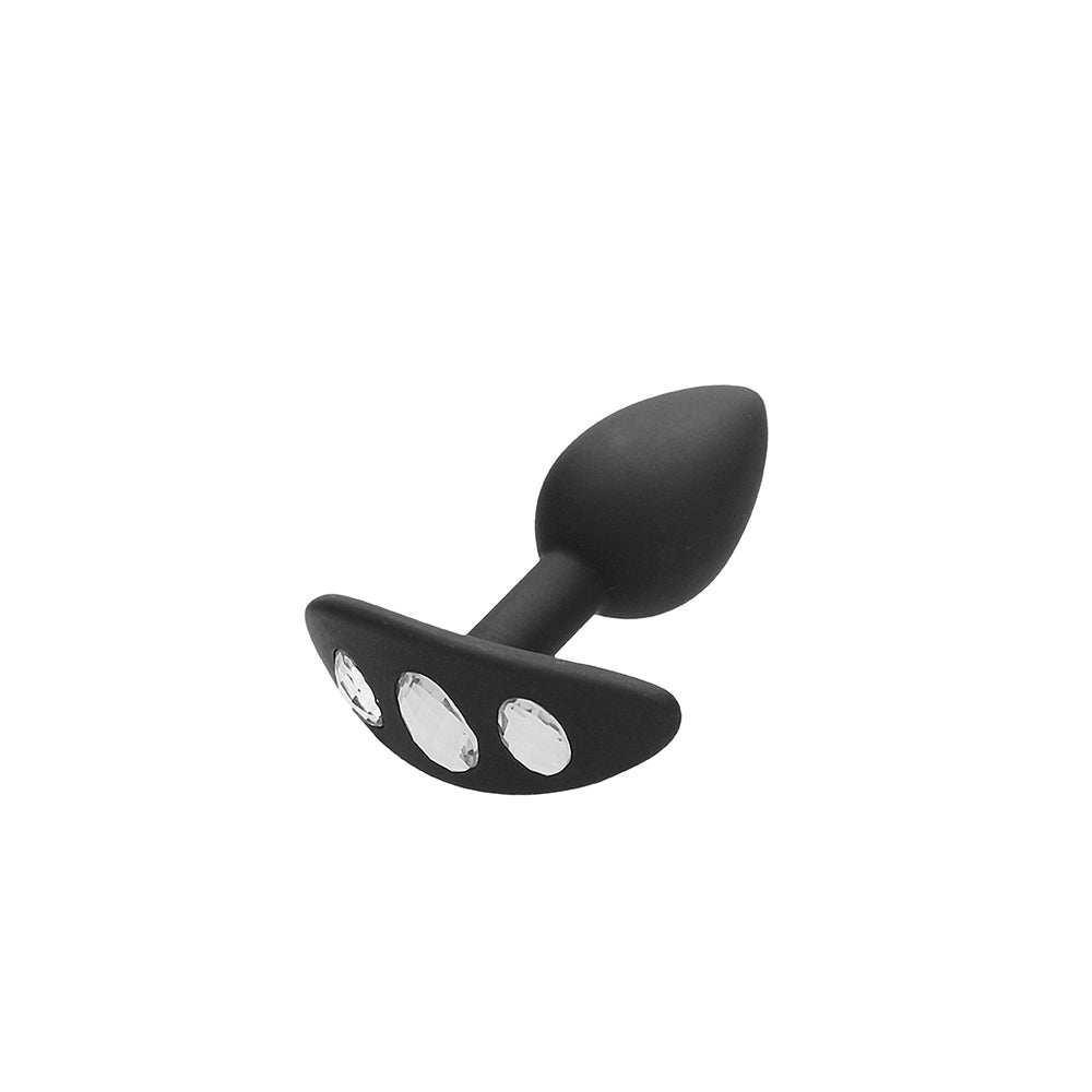 Ouch! Regular Diamond Butt Plug With Handle Black