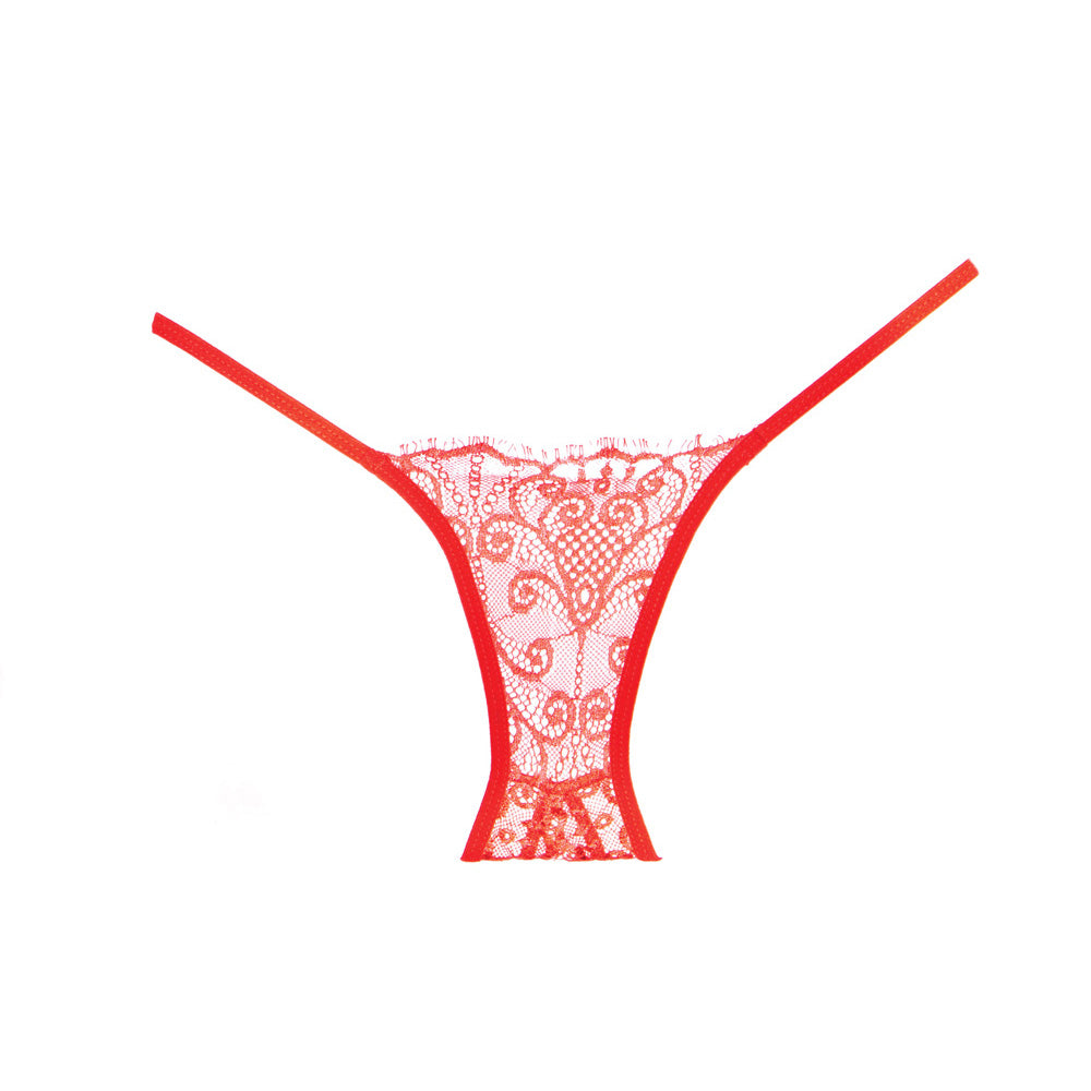 Adore Enchanted Belle Panty Crotchless One Size Red