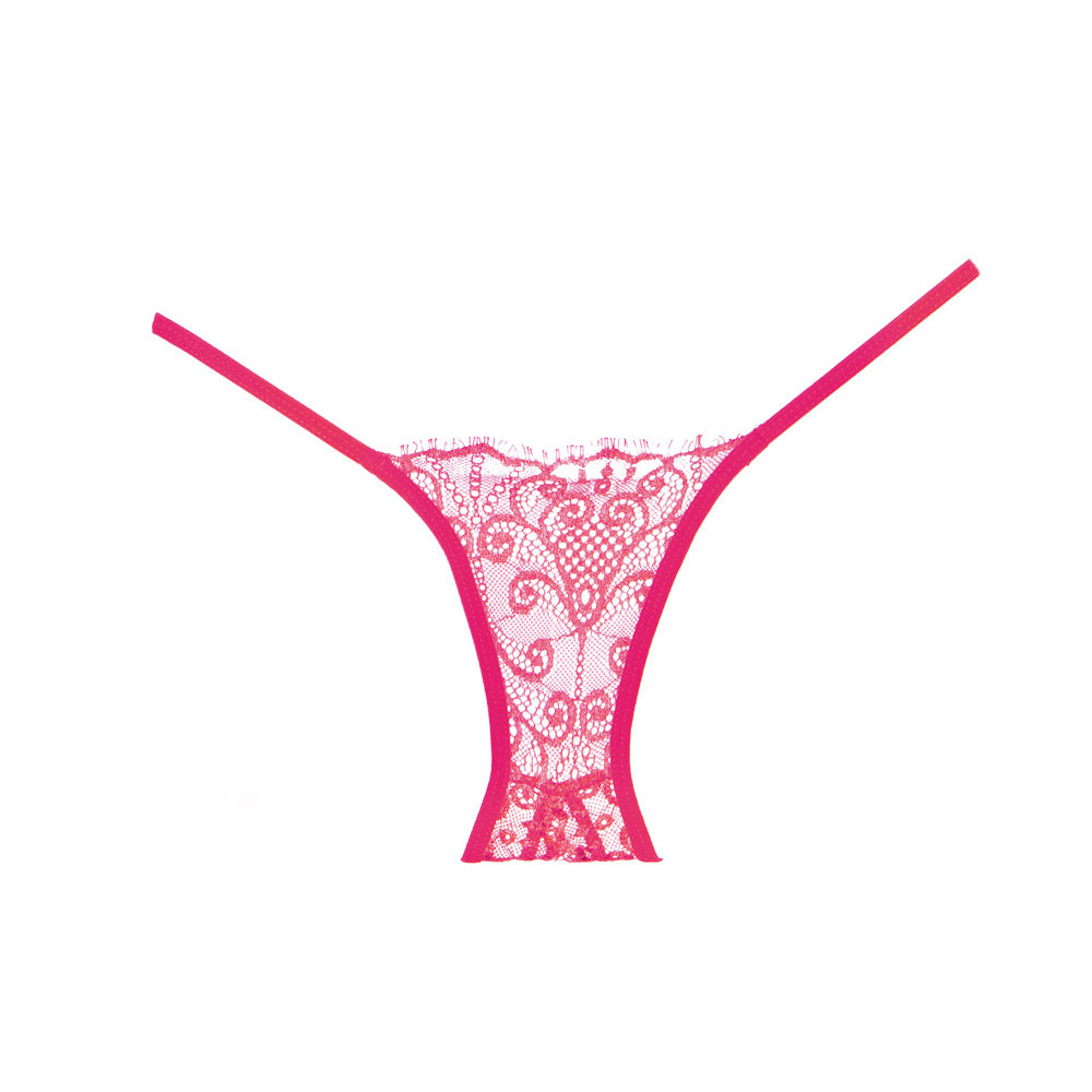 Adore Enchanted Belle Panty Crotchless One Size Hot Pink