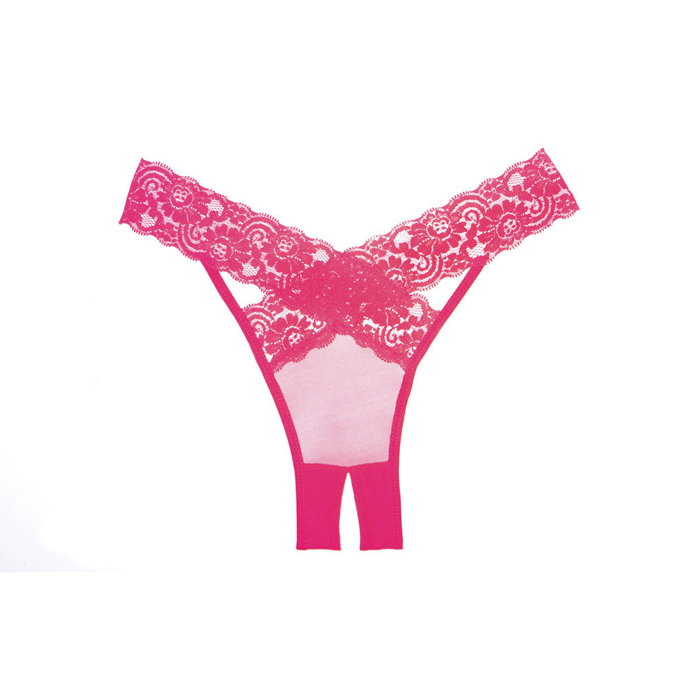 Adore Desire Panty Crotchless One Size Hot Pink