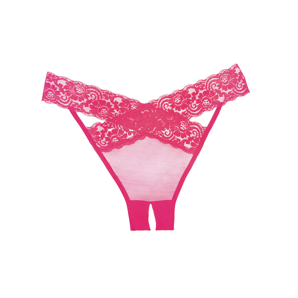 Adore Desire Panty Crotchless One Size Hot Pink