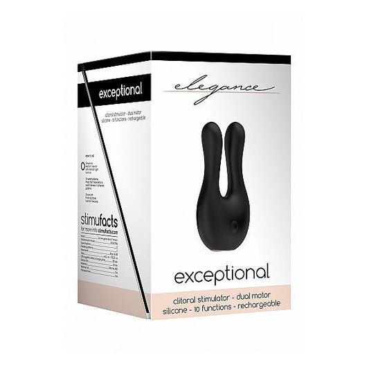 Elegance Dual Motor Clitoral Stimulator Exceptional Black