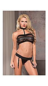 Allure Lingerie Al-12-3302 Mesh Top & G-string Set Red / S / M