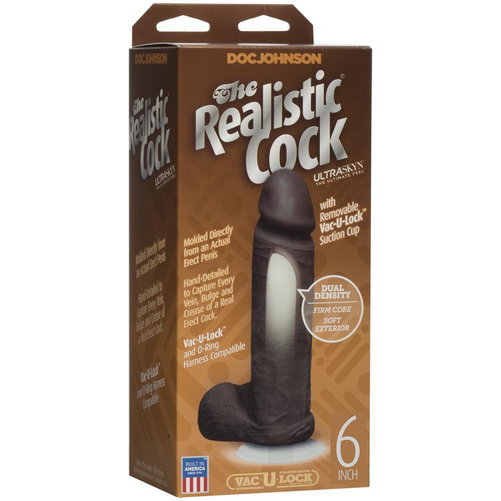 Realistic Cock w/Balls - 6 BLk