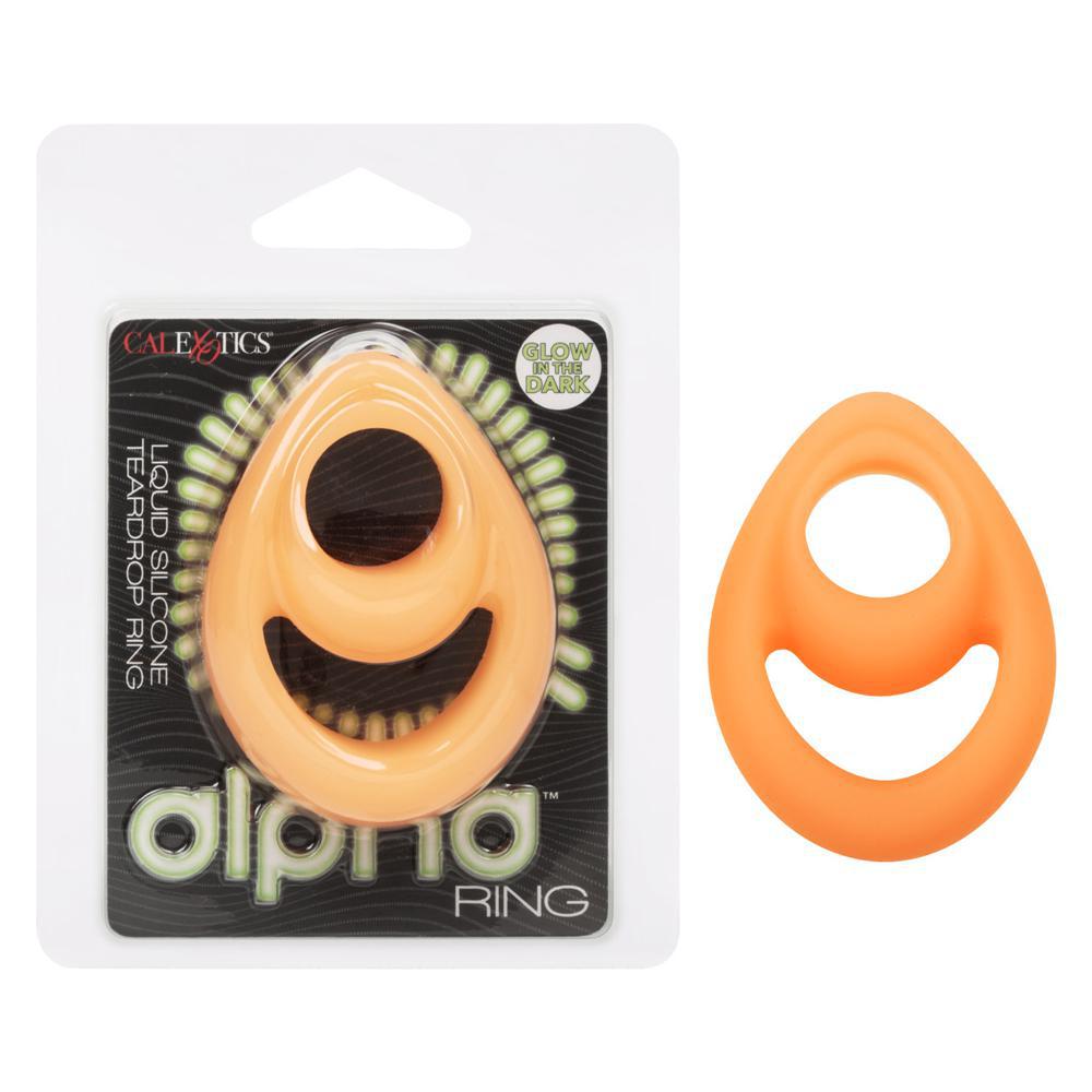 Alpha Glow-In-The-Dark Liquid Silicone Teardrop Ring