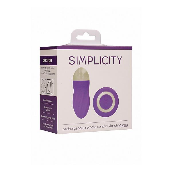 Simplicity George Rechargeable Remote Control Vibrating Egg Purple