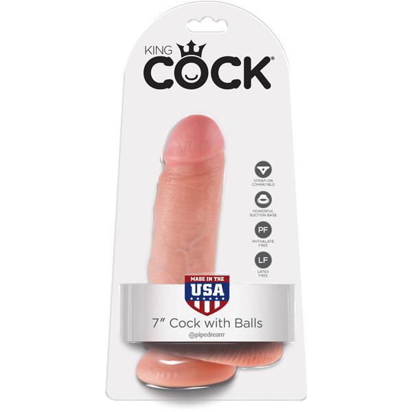 King Cock 7" Cock with Balls Flesh