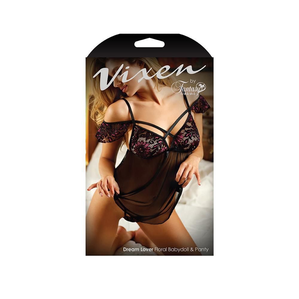 Vixen Dream Lover Floral Babydoll & Panty One Size