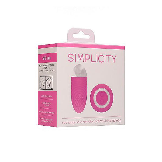 Simplicity Ethan Rechargeable Remote Control Vibrating Egg Pink