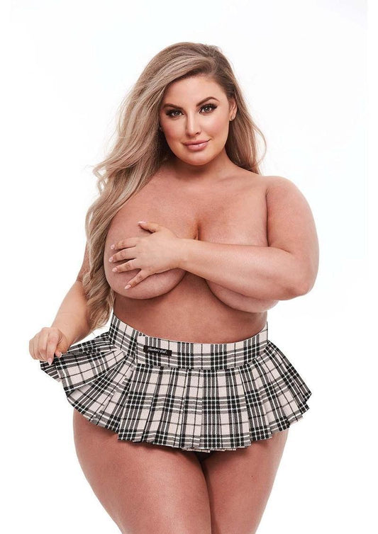 SCHOOLGIRL SKIRT - CAMEL - PLUS SIZE