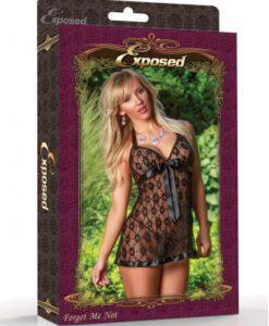 Baby Doll & G-String Black Large