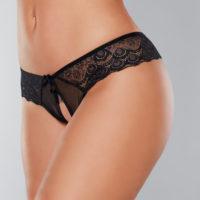 Adore Open Panty Lace And Black One Size - Temptations