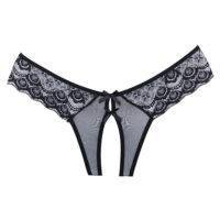 Adore Open Panty Lace And Black One Size - Temptations