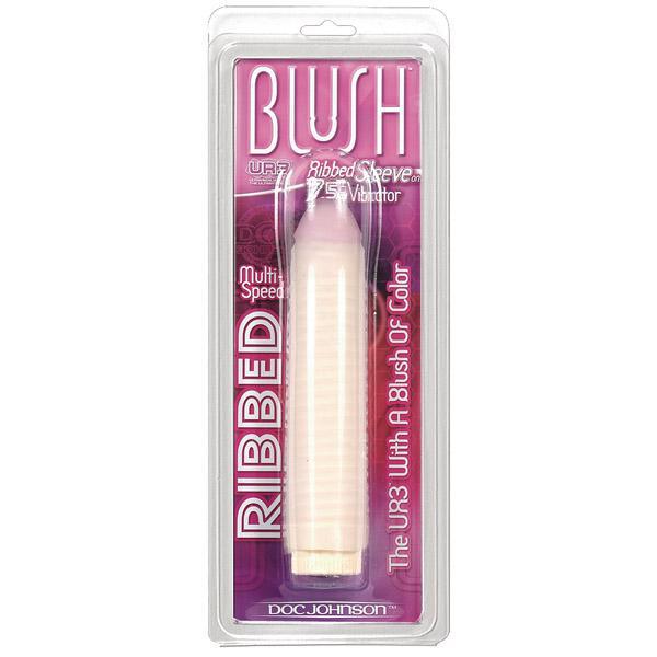 Blush - Ur3 Ribbed Sleeve On 7.5" Vibe Clear