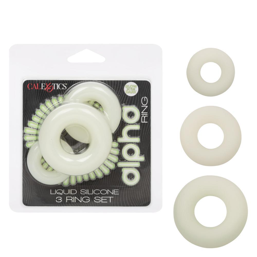 Alpha Glow - In - The - Dark Liquid Silicone 3 Ring Set - Temptations