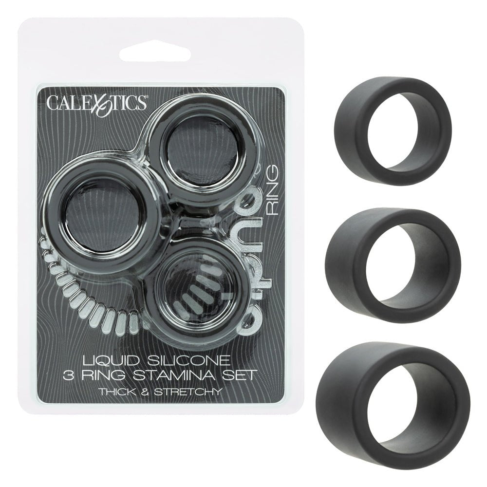 Alpha Liquid Silicone 3 Ring Stamina Set