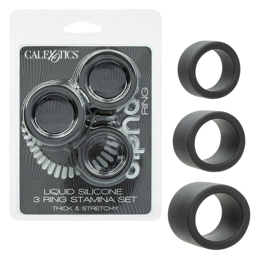 Alpha Liquid Silicone 3 Ring Stamina Set