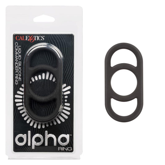 Alpha Liquid Silicone Commander Ring Black - Temptations