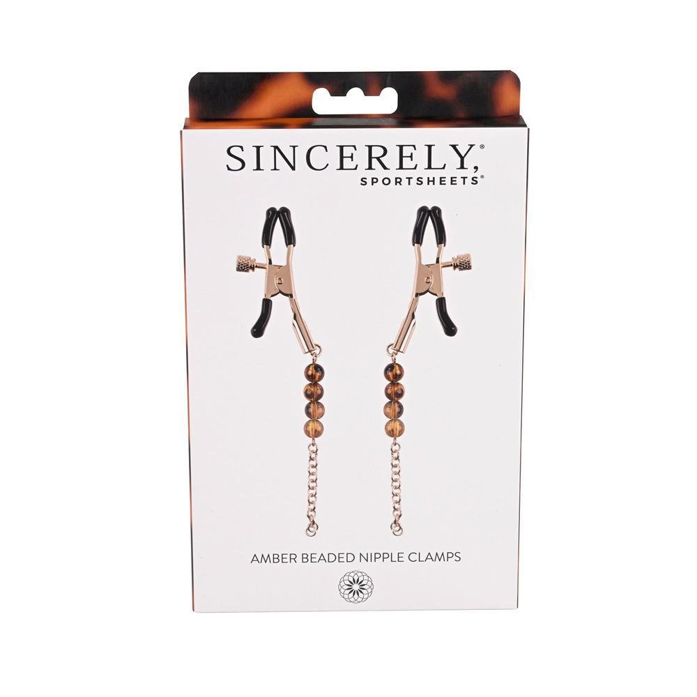 Amber Beaded Nipple Clamps - Temptations