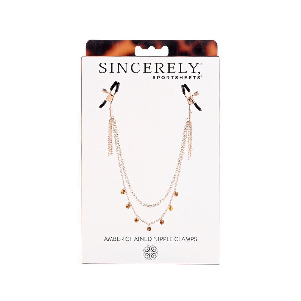 Amber Chained Nipple Clamps - Temptations