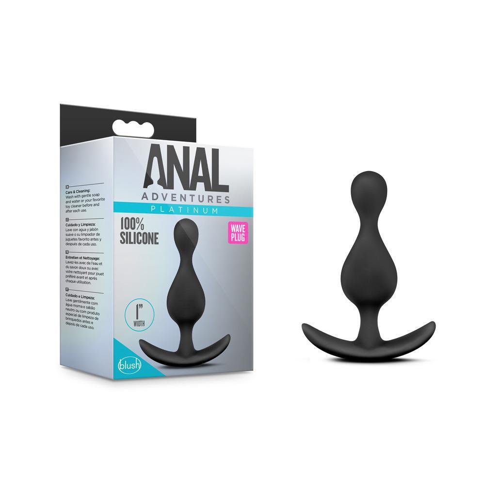 Anal Adventures Platinum Wave Plug Black - Temptations