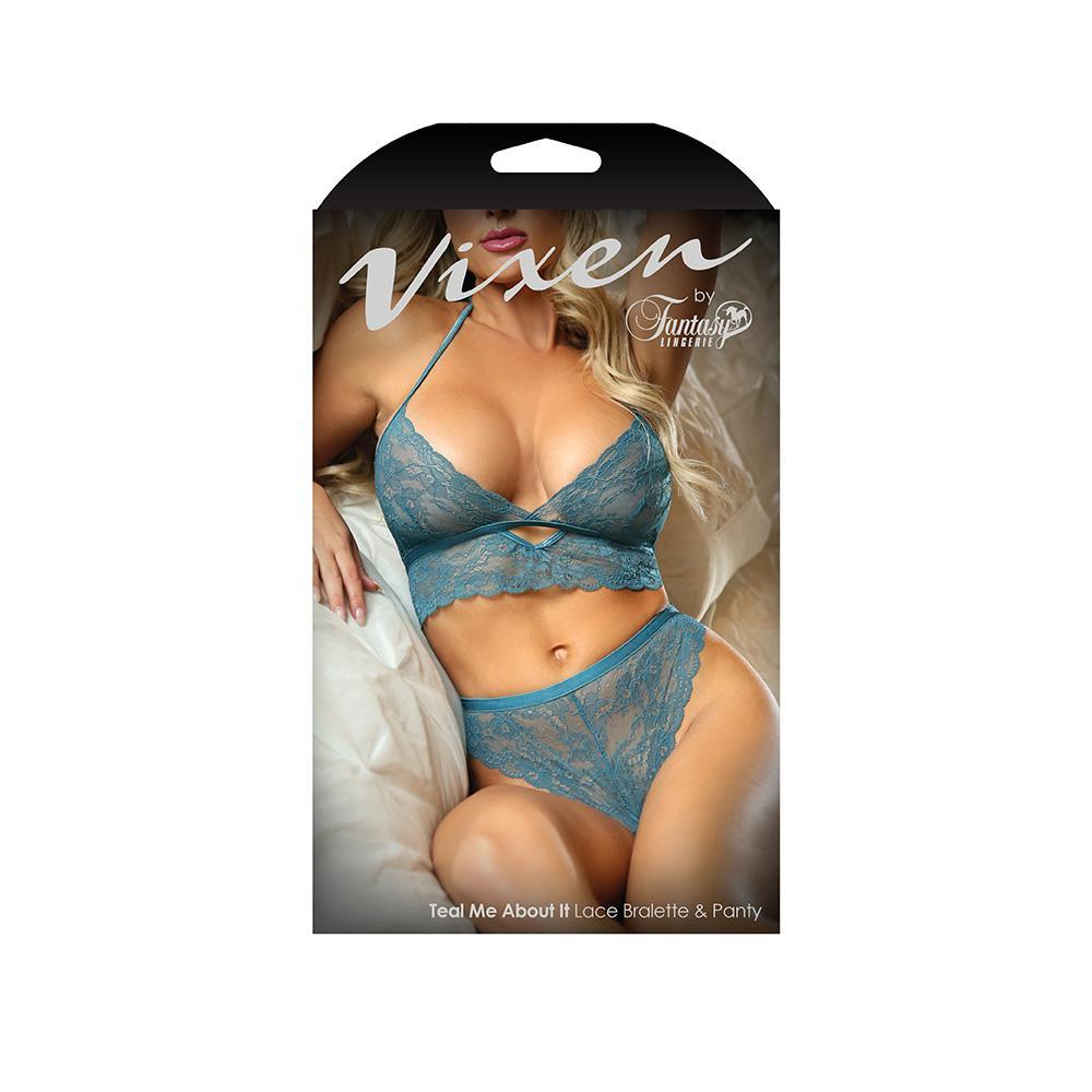 Vixen Teal Me About It Lace Bralette & Panty