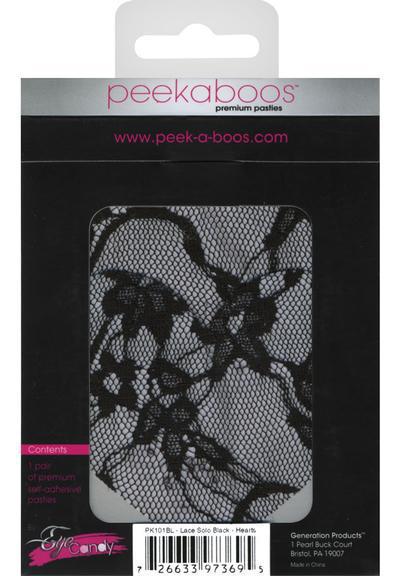 BLACK LACE HEART - 2PK