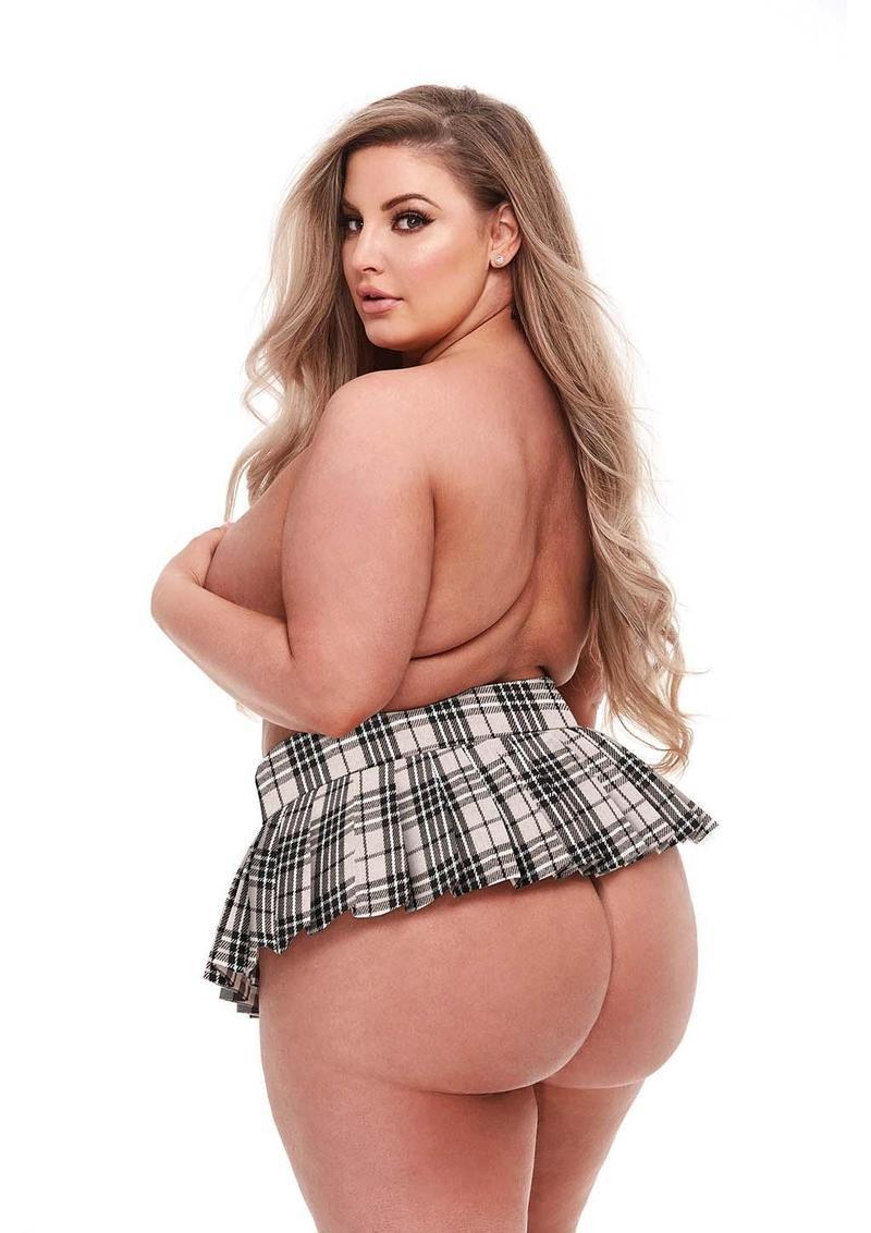 SCHOOLGIRL SKIRT - CAMEL - PLUS SIZE