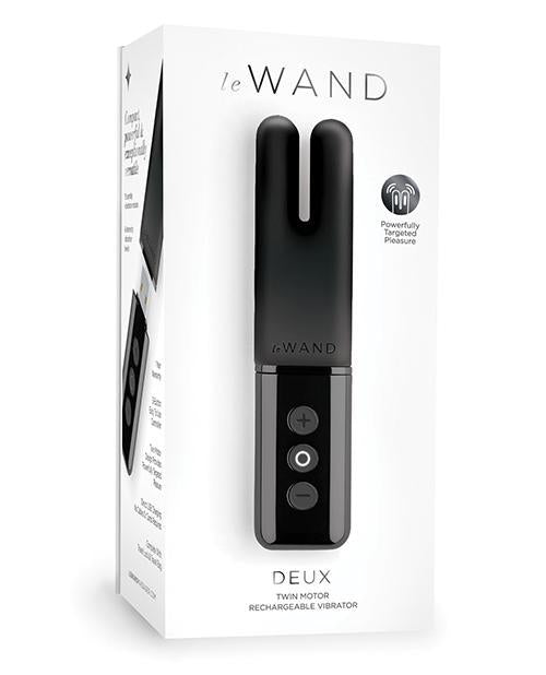 Le Wand Deux Chrome Twin Motor Rechargeable Vibrator - Black