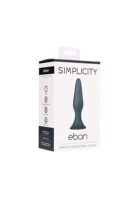 Simplicity - EBAN medium conical butt-plug with suction cup - Black