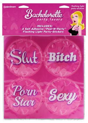 Bachelorette Party Favors Flashing Light Party Stickers PD6141 - 00 - Temptations