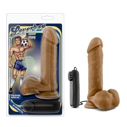 Loverboy Soccer Champ Vibrating 8" Realistic Dildo Mocha