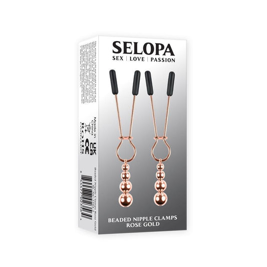 Beaded Nipple Clamps Rose Gold - Temptations