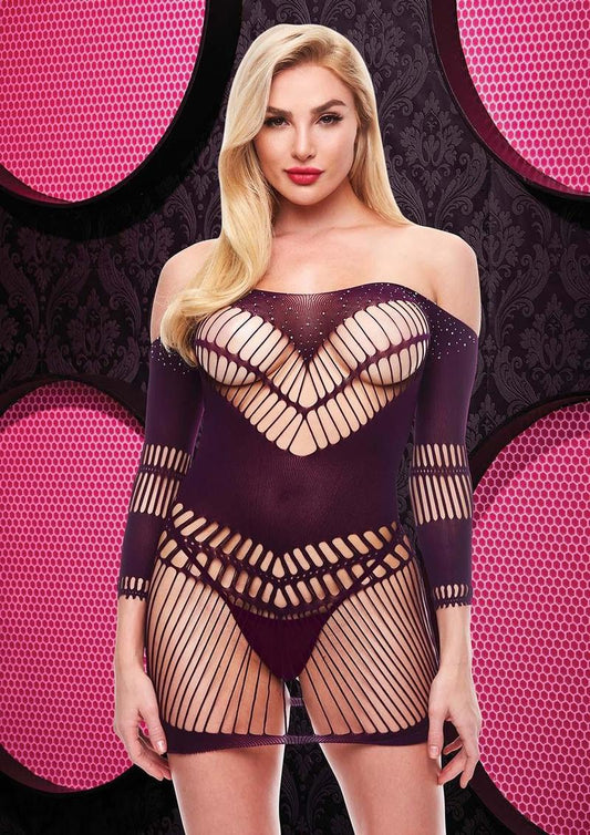 BLING BLING HALTER DRESS - PUR - Temptations