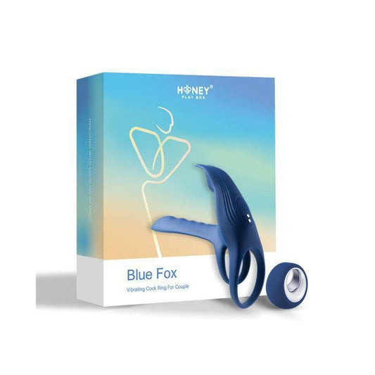 Blue Fox Vibrating Girth Enhancer Penis Sleeve - Blue - Temptations