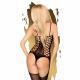 Bomb Squad Criss Cross Suspender Bodystocking Black - Temptations