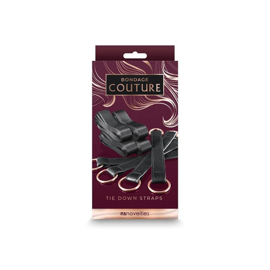 Bondage Couture Tie Down Straps Black - Temptations