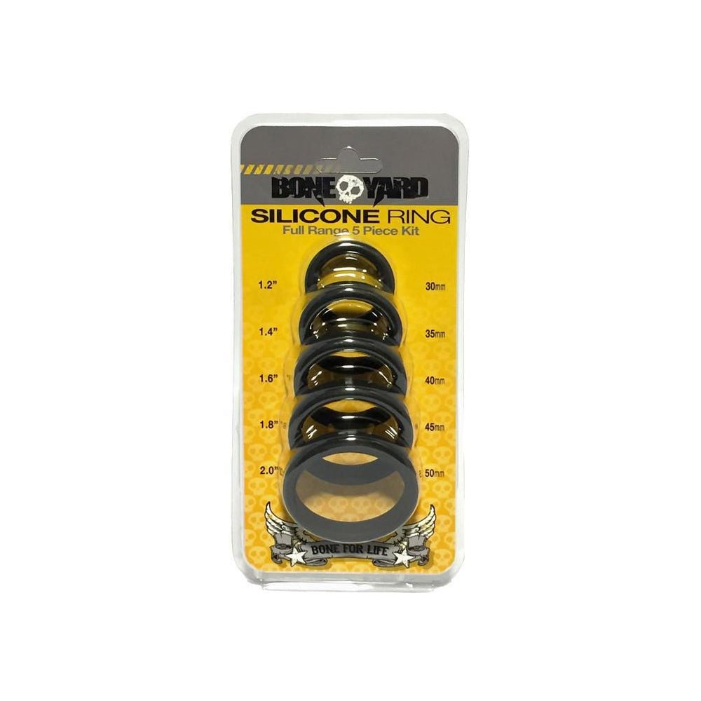 Boneyard Silicone Ring 5 Pcs Kit Black