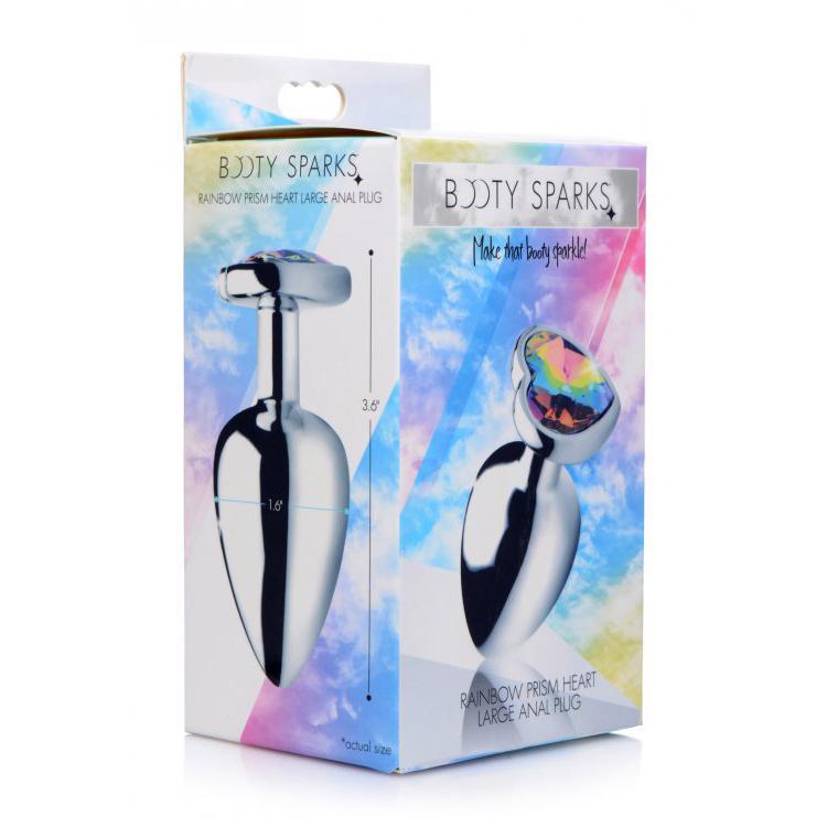 Booty Sparks Rainbow Prism Heart Anal Plug Large - Temptations