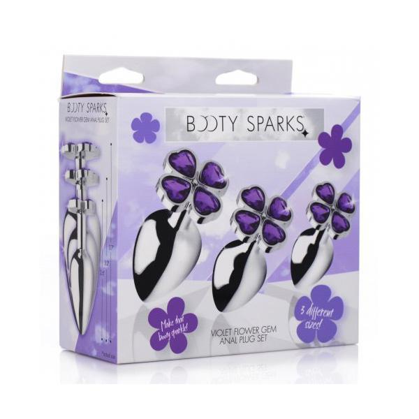 BOOTY SPARKS VIOLET FLOWER GEM ANAL PLUG SET - Temptations