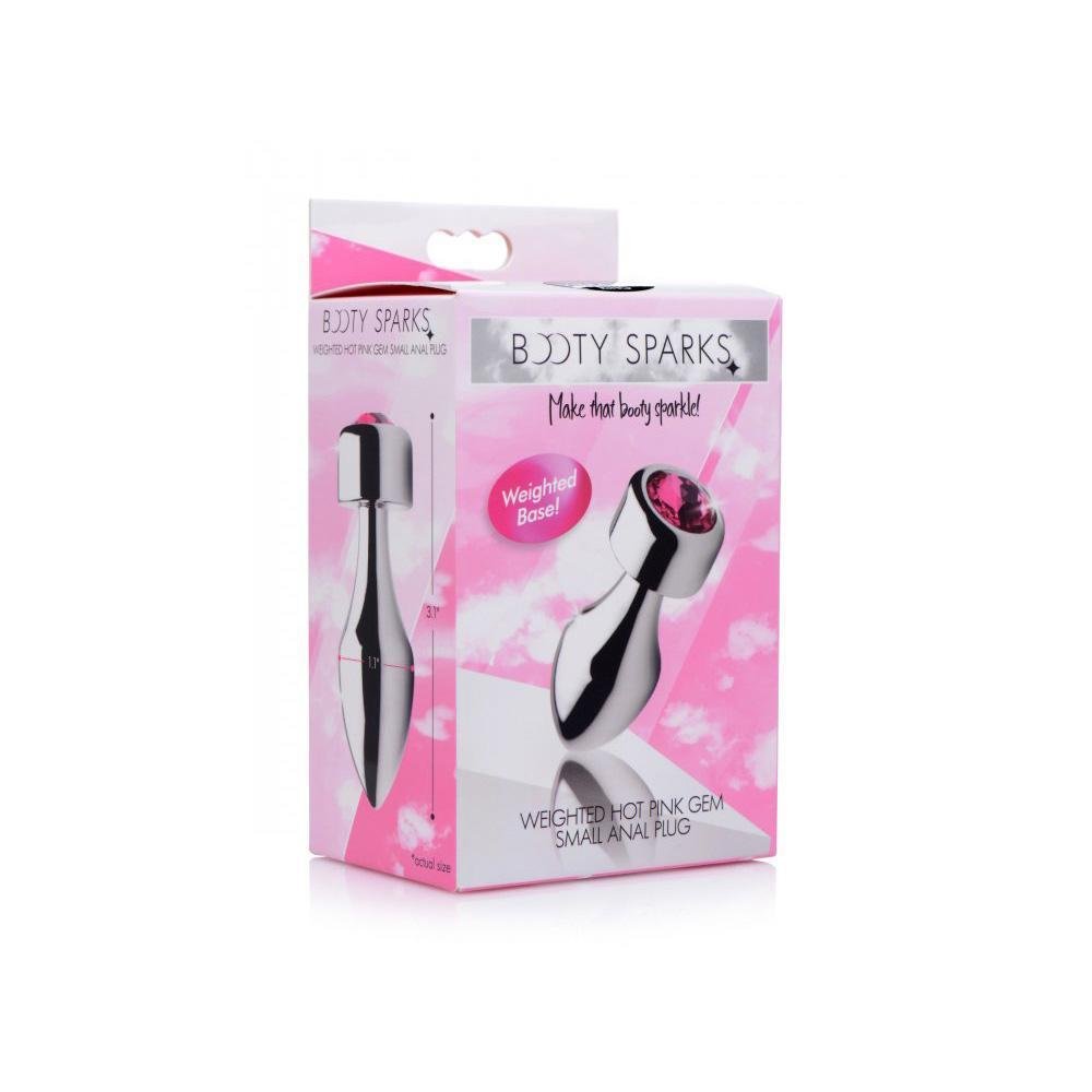 Booty Sparks Weighted Base Aluminum Plug Pink Gem Small - Temptations