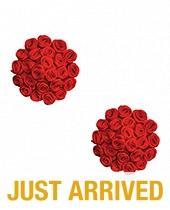 Burlesque First Impression Roses Reusable Silicone Nipztix - Red O/S - Temptations
