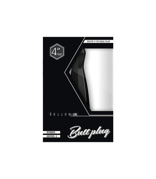 Buttplug - Rubber - 4 Inch - Model 3 - Black Discounted - Temptations