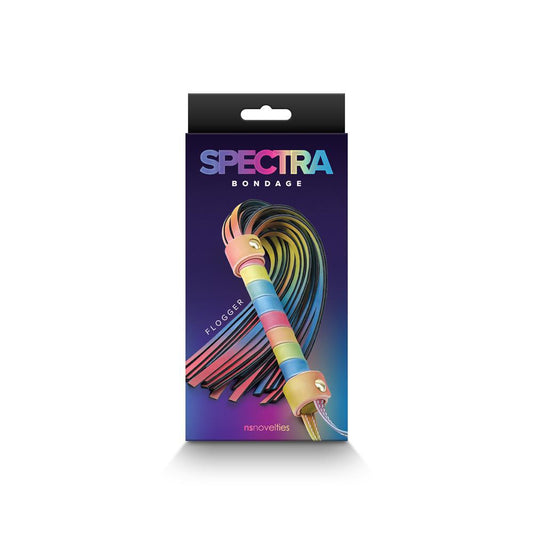 Spectra Bondage Flogger Rainbow