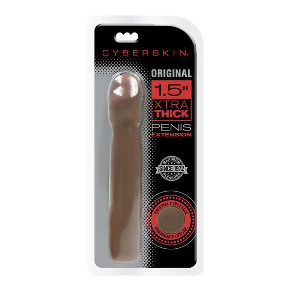 CYBERSKIN ORIGINAL 1.5'' XTRA THICK PENIS EXTENSION DARK