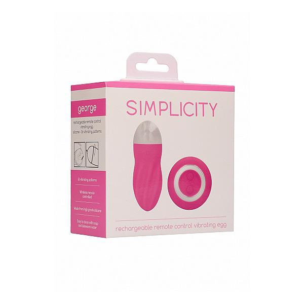 Simplicity George Rechargeable Remote Control Vibrating Egg Pink