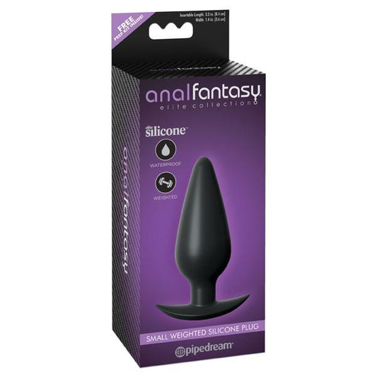 ANAL FANTASY ELITE COLLECTION SMALL WEIGHTED SILICONE PLUG BLACK