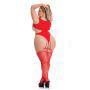 Pink Lipstick All a Dream Teddy Bodystocking Red QN