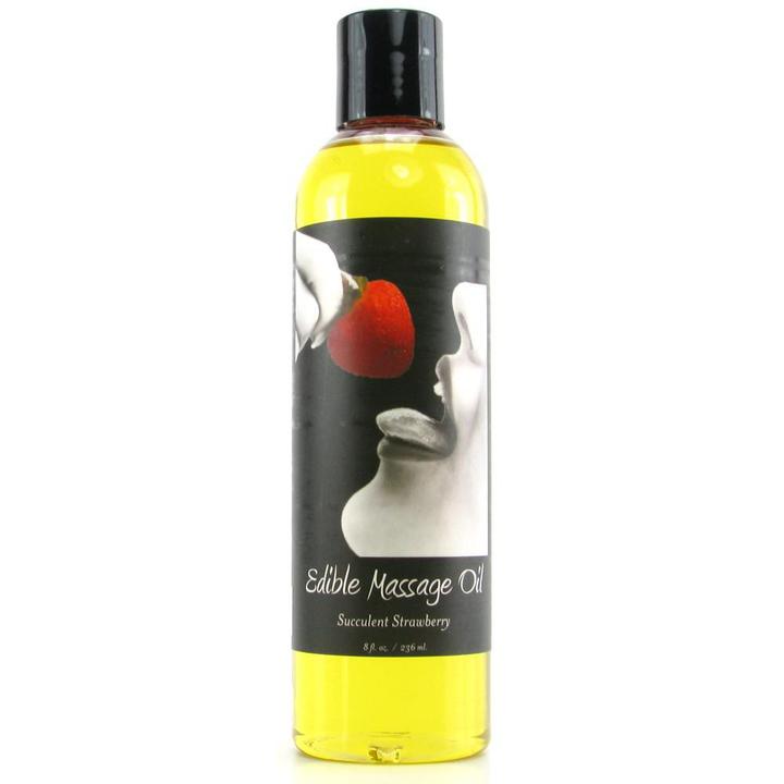 Earthly Body Hemp Edible Massage Oil - 8 oz Strawberry