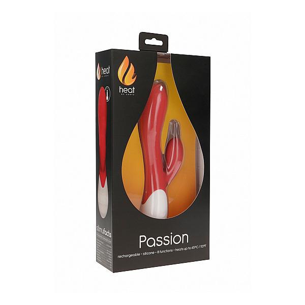 PASSION RECHARGEABLE HEATING G-SPOT RABBIT VIBRATOR RED